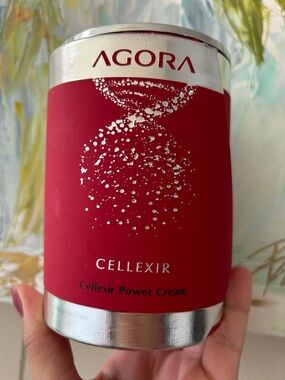 AGORA Red and Silver Cellexir Power Cream Jar